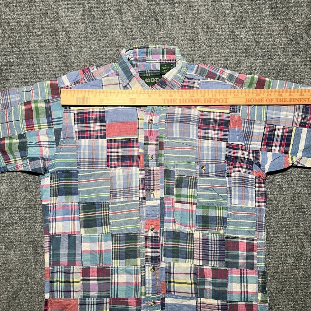 Saddlebred Multicolor Cotton Patchwork Madras Pla… - image 4